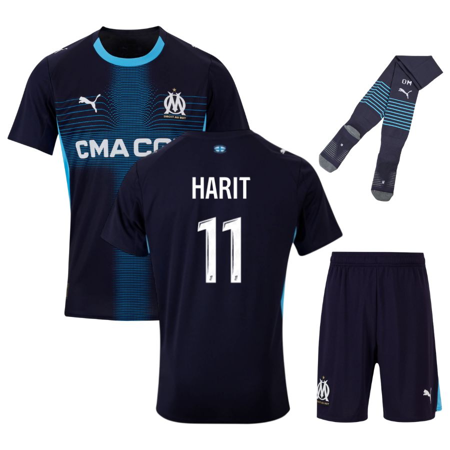 Ensemble maillot extérieur enfant de l'Olympique de Marseille 2025/26