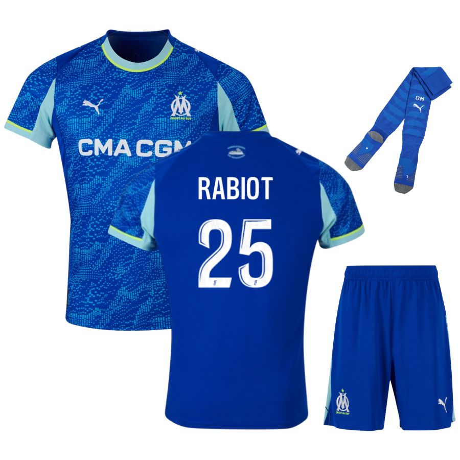 Ensemble troisième maillot enfant de l'Olympique de Marseille 2025/26