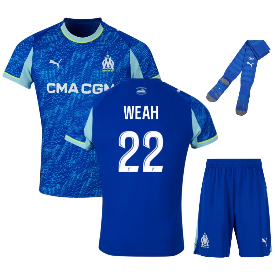 Ensemble troisième maillot enfant de l'Olympique de Marseille 2025/26