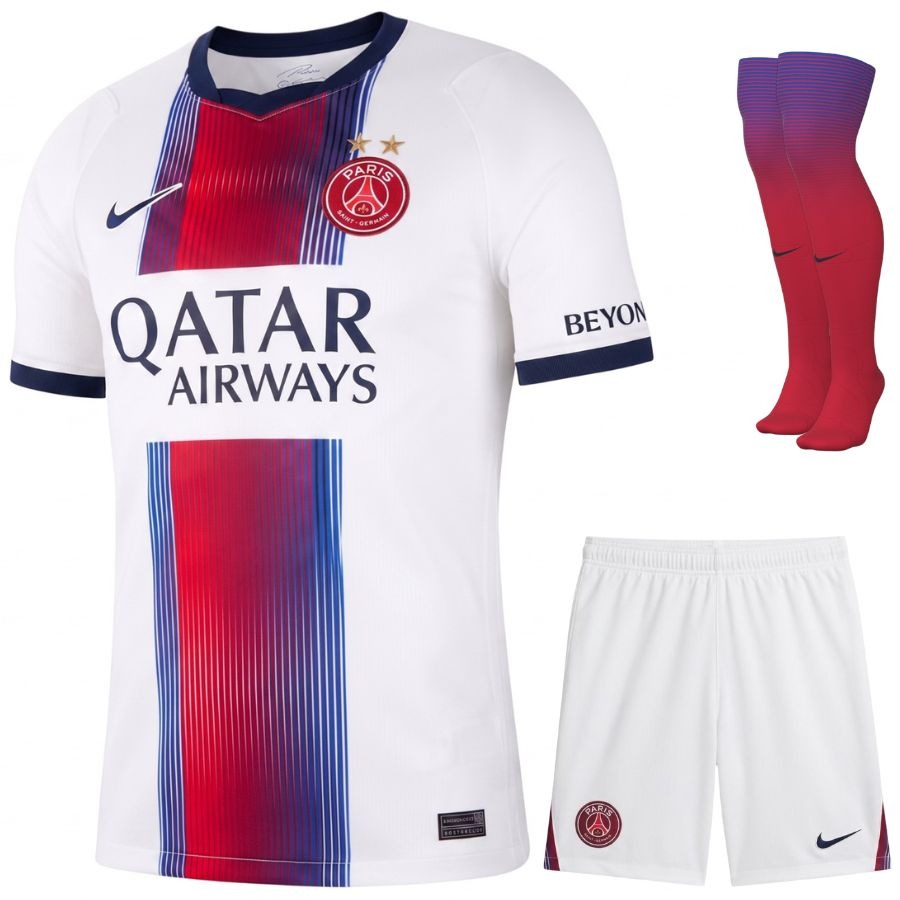 Paris Saint-Germain Auswärtstrikot-Set Kinder 2026/27 – 2 Sterne – Weiß