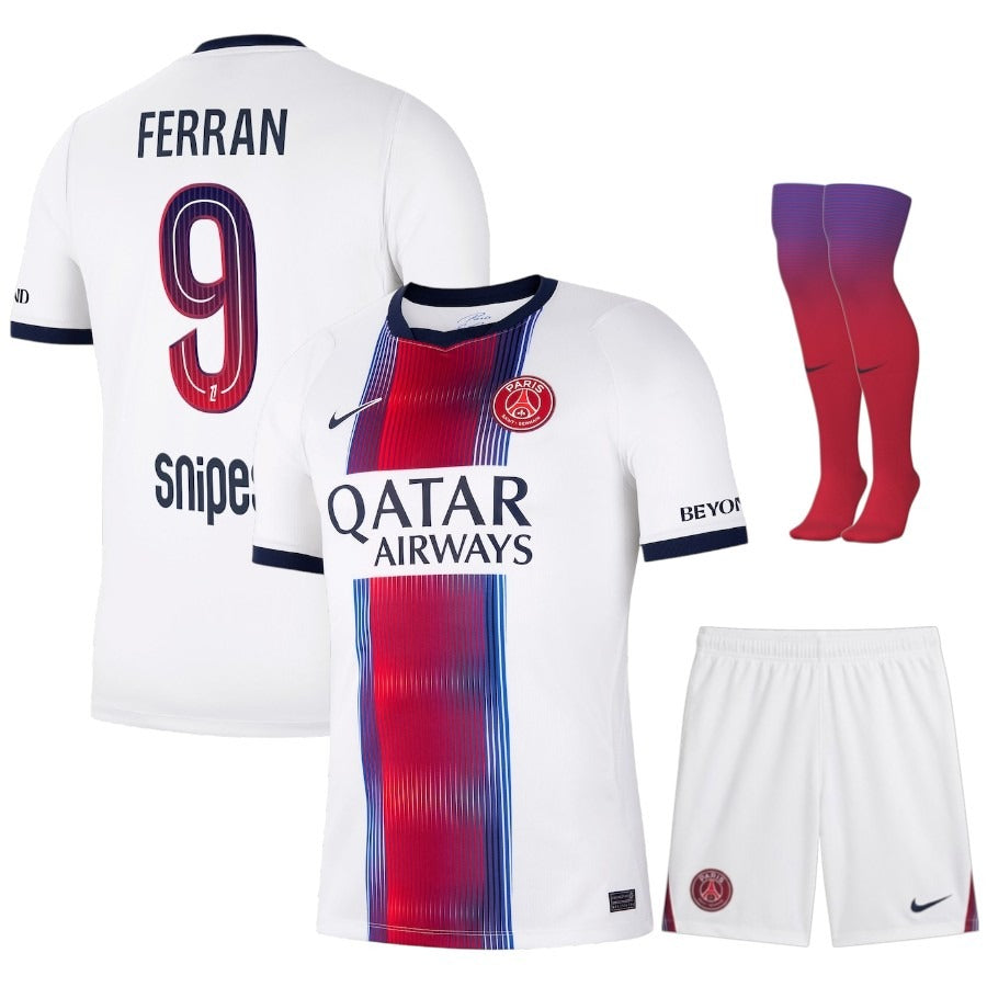 Paris Saint-Germain Auswärtstrikot-Set Kinder 2026/27 – Ferran – Weiß