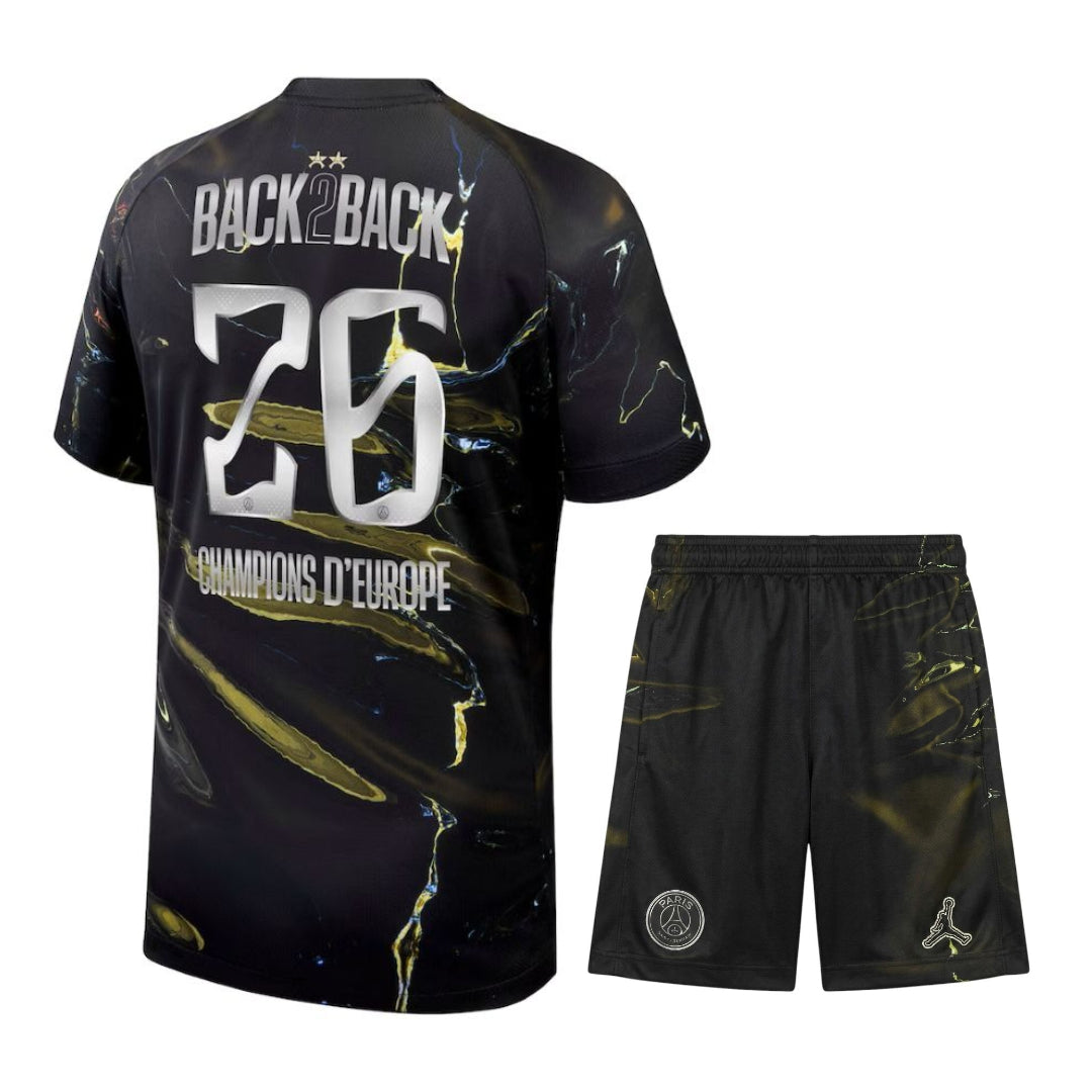 Ensemble maillot Night-Edition Paris Saint-Germain enfant 2025/26 – 2 étoiles – Édition double champion