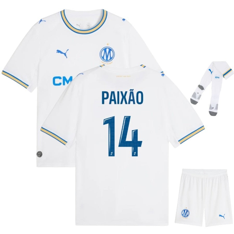 Ensemble maillot domicile enfant de l’Olympique de Marseille 2026/27 – Paixão
