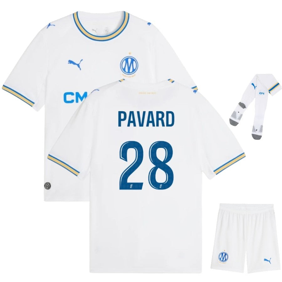 Ensemble maillot domicile enfant de l’Olympique de Marseille 2026/27