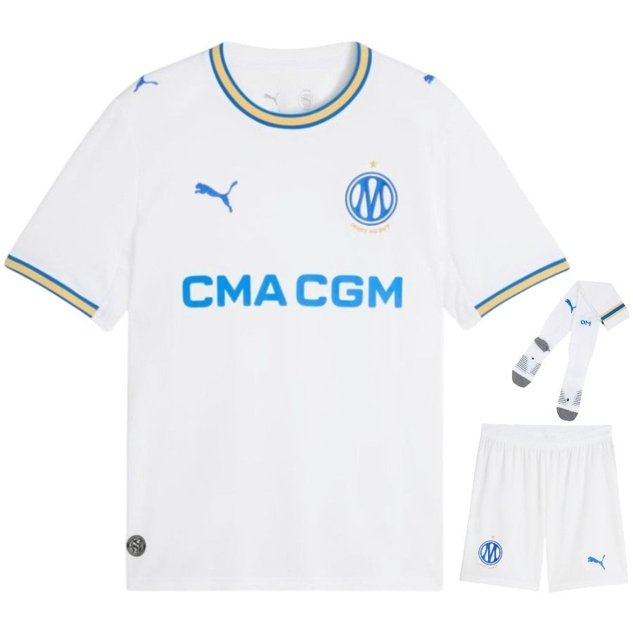 Ensemble maillot domicile enfant de l’Olympique de Marseille 2026/27 – Paixão