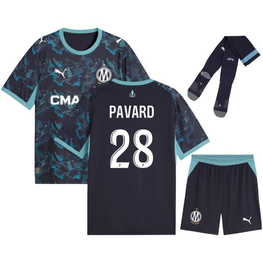 Olympique Marseille Auswärtstrikot-Set Kinder 2026/27 – Pavard