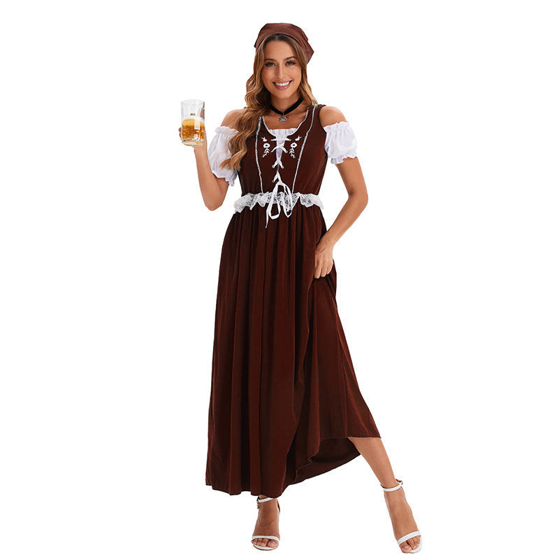 Women’s dirndl dress in an elegant style with lacing