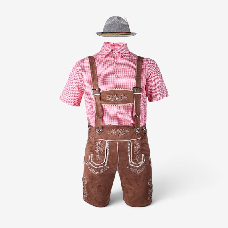 Trachten-Set für Herren mit Kniebundhose und Bluse
