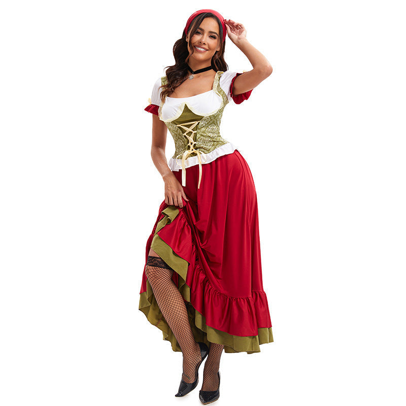 Oktoberfest-Kostüm für Damen mit Puffärmeln und Schnürmieder