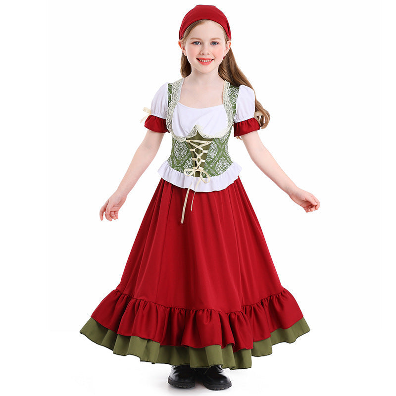 Traditionelt dirndl-sæt med liv til piger
