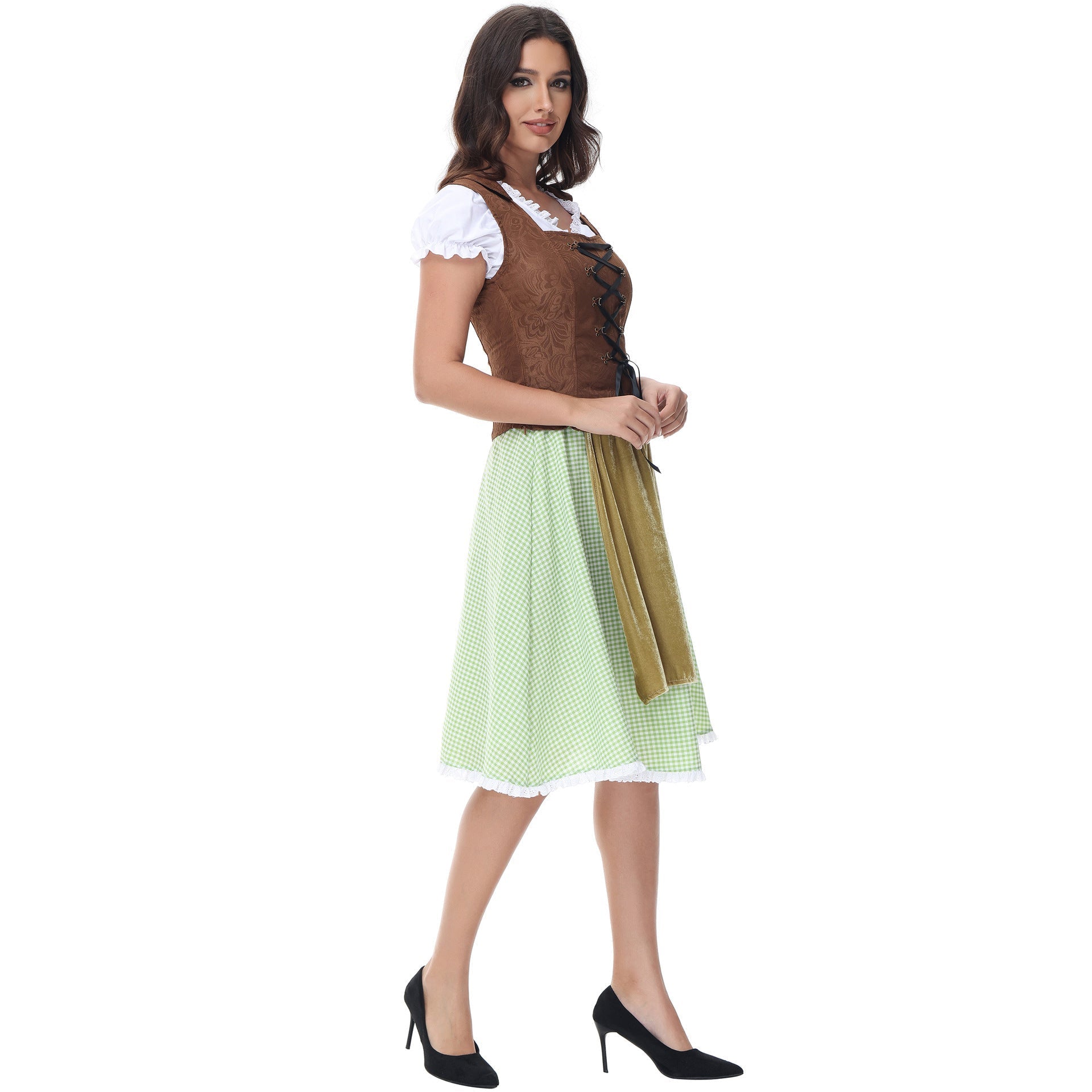 Trachtenkleid für Damen mit Rüschen und Schnürung