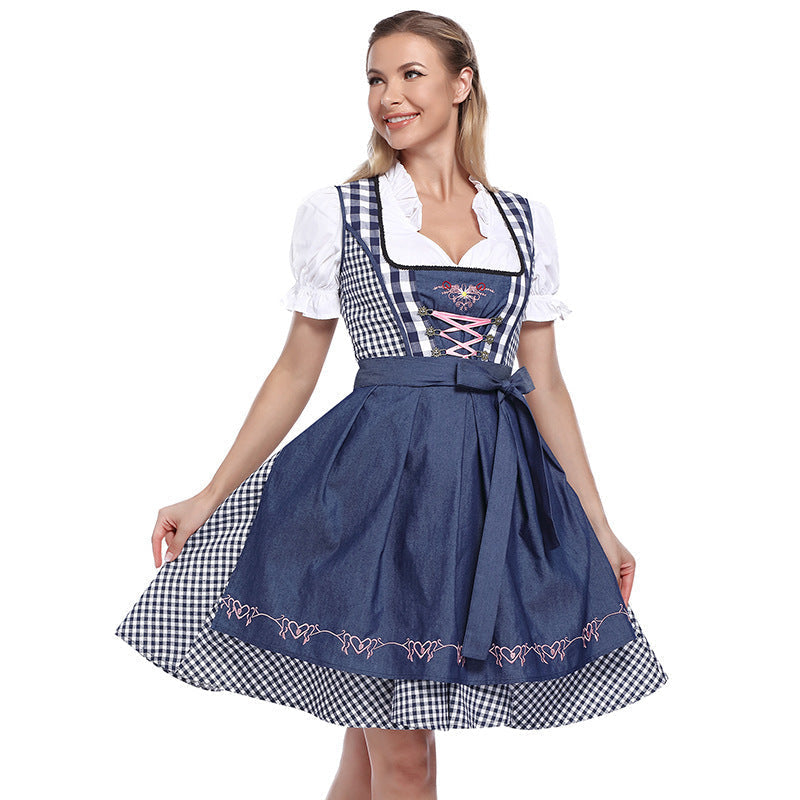 Trachten-Dirndl für Damen mit Schnürung und Herzstickerei