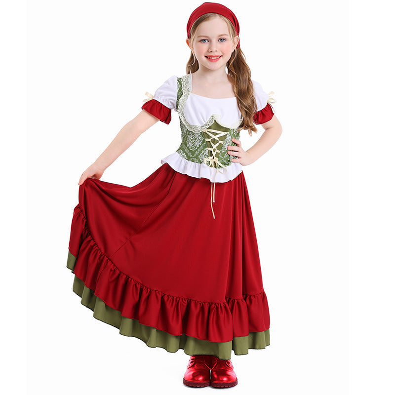 Traditionelt dirndl-sæt med liv til piger