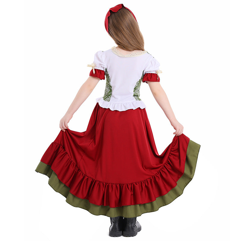 Traditionelt dirndl-sæt med liv til piger