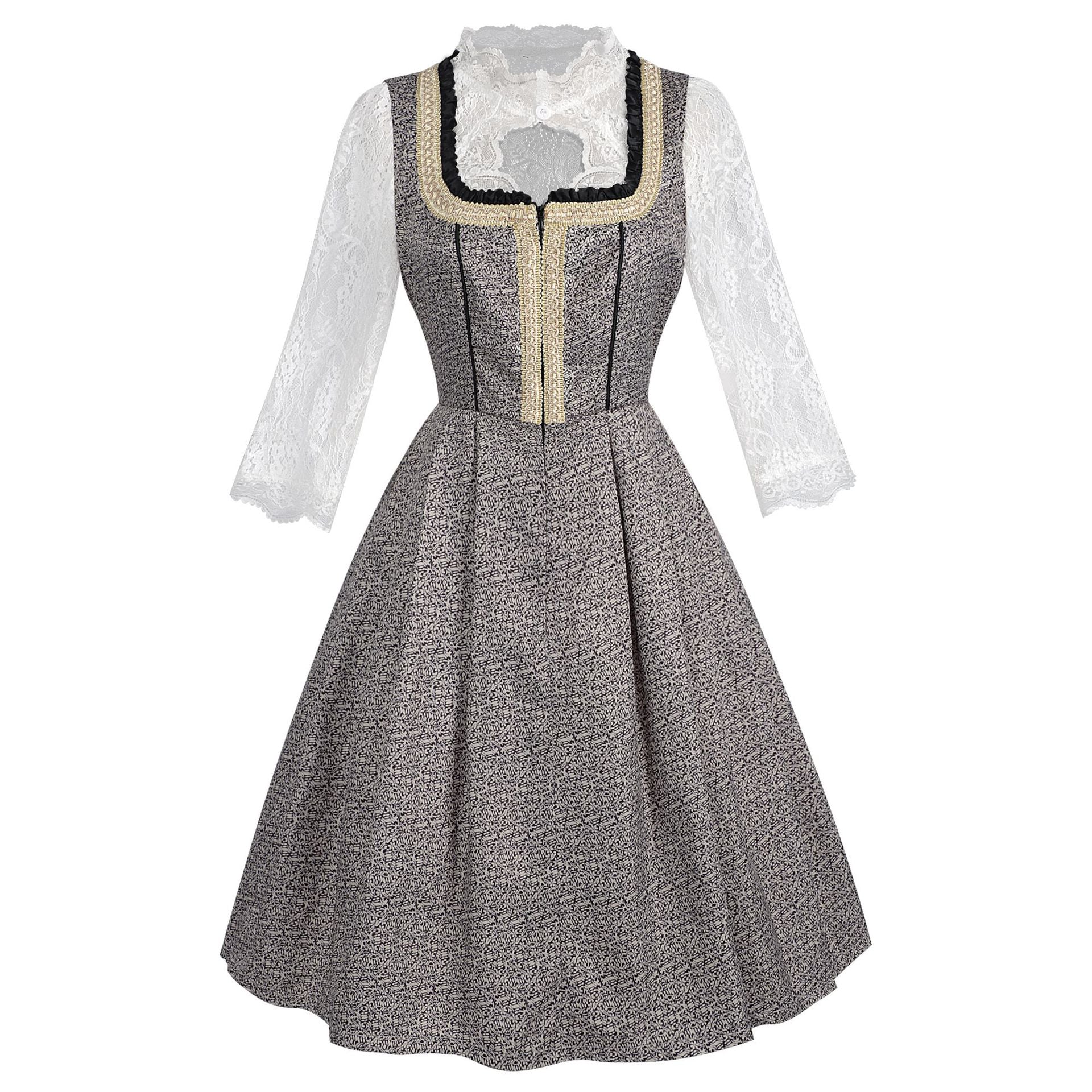Oktoberfest-Kleid für Damen mit Rüschen und Borte