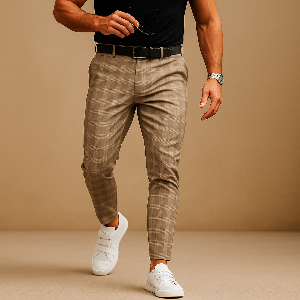 Herren Karierte Freizeithose – Lässiger Schnitt mit modernem Appeal