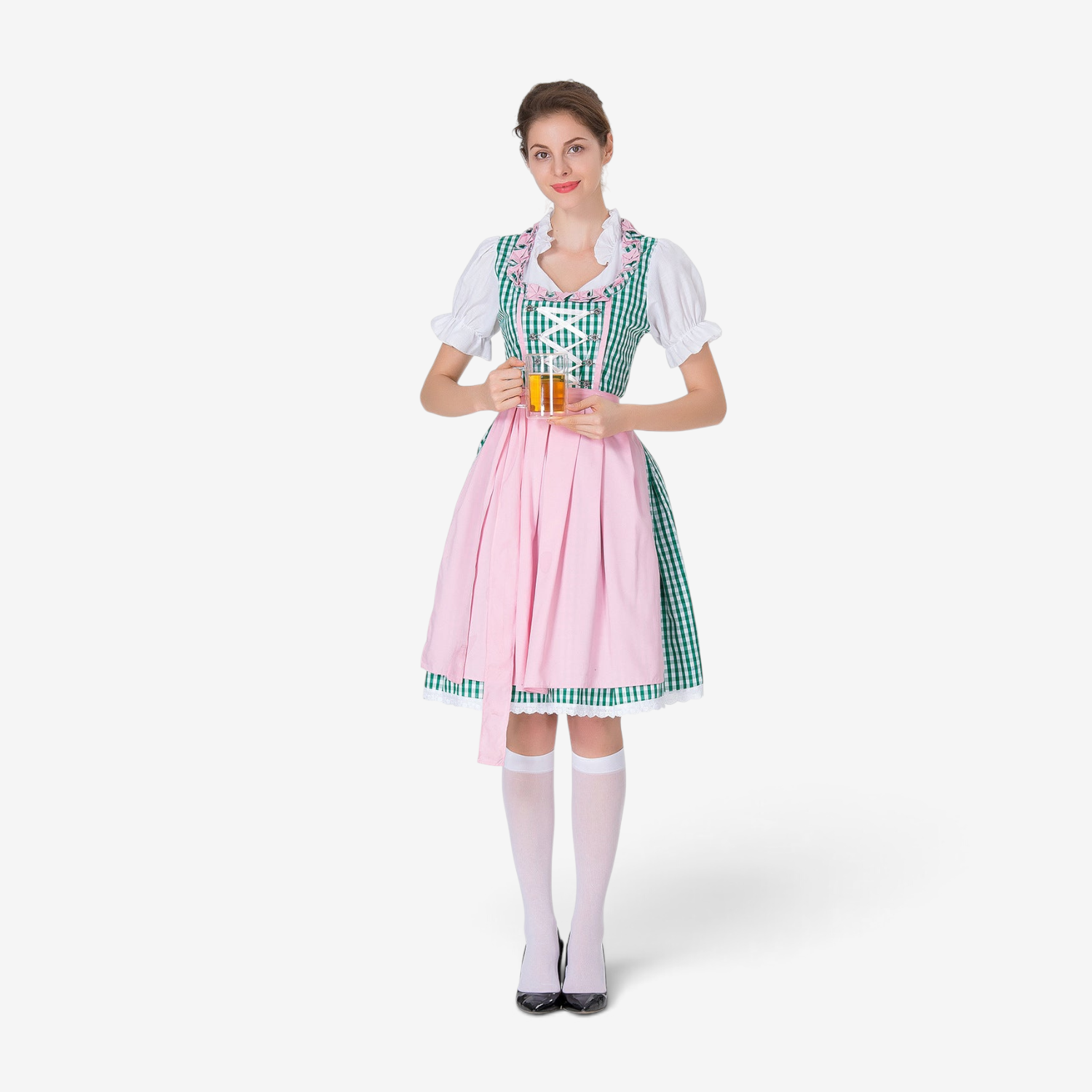 Dirndlkleid für Damen mit geraffter Schürze