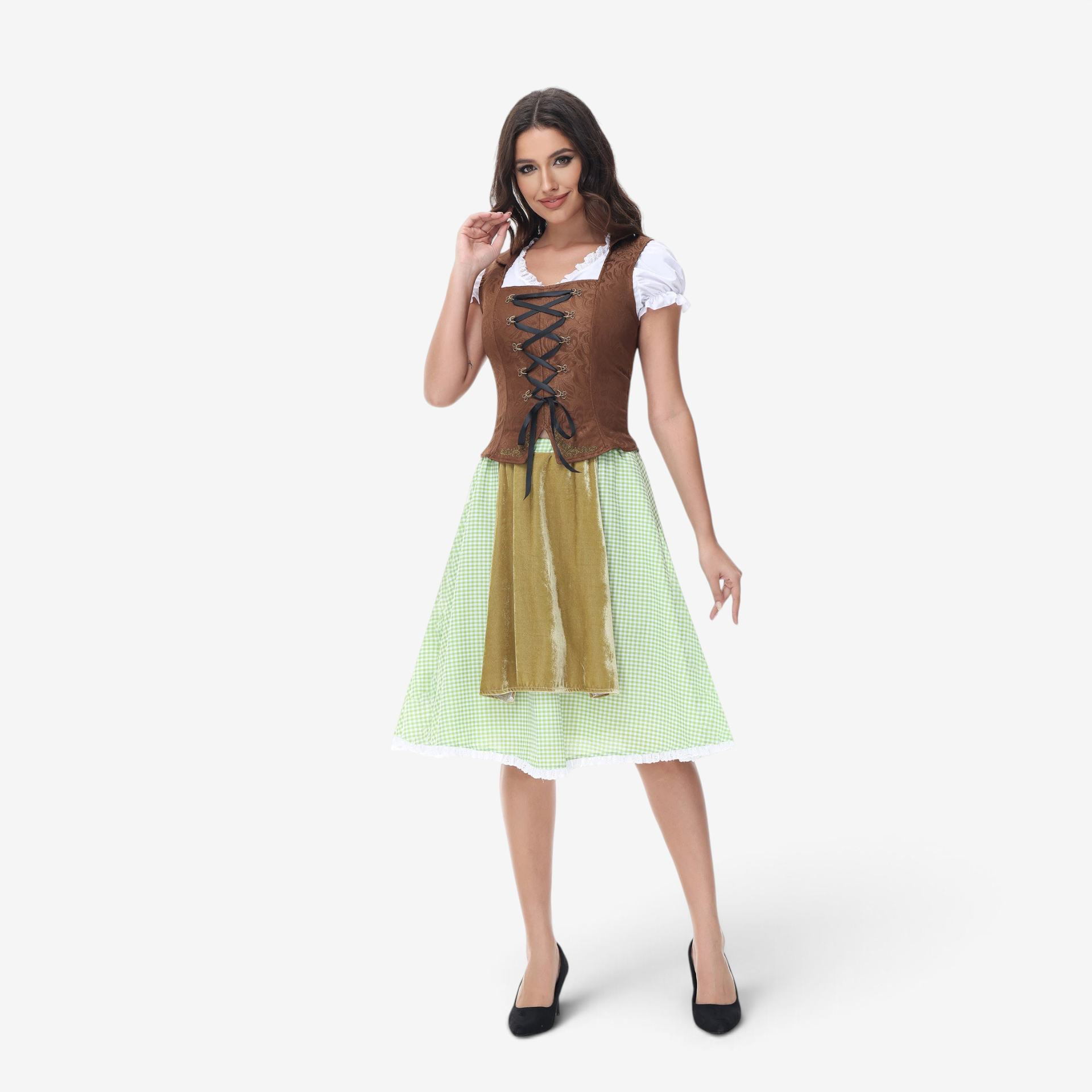 Trachtenkleid für Damen mit Rüschen und Schnürung