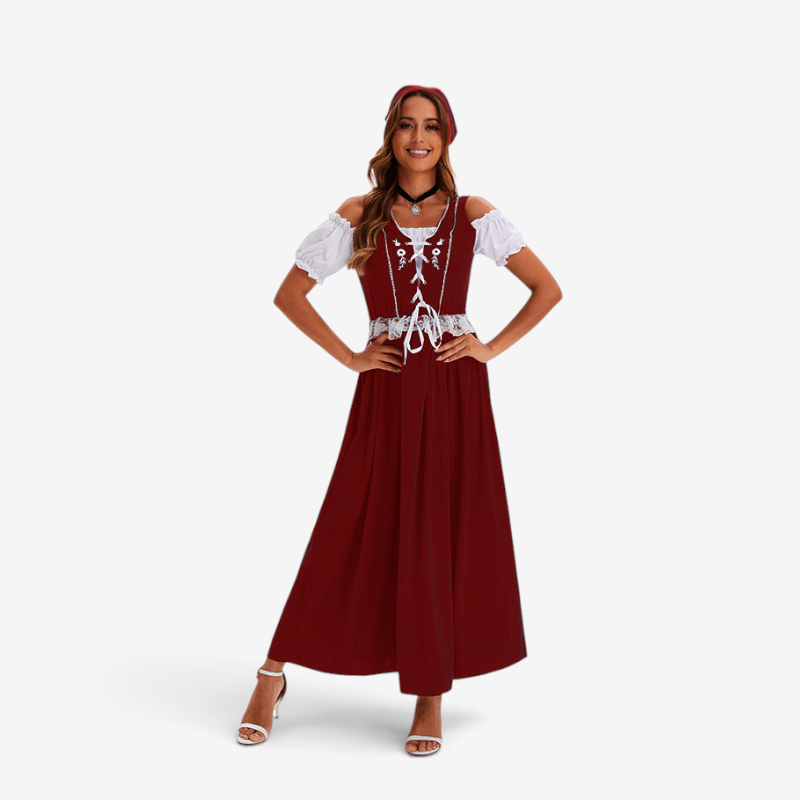 Women’s dirndl dress in an elegant style with lacing