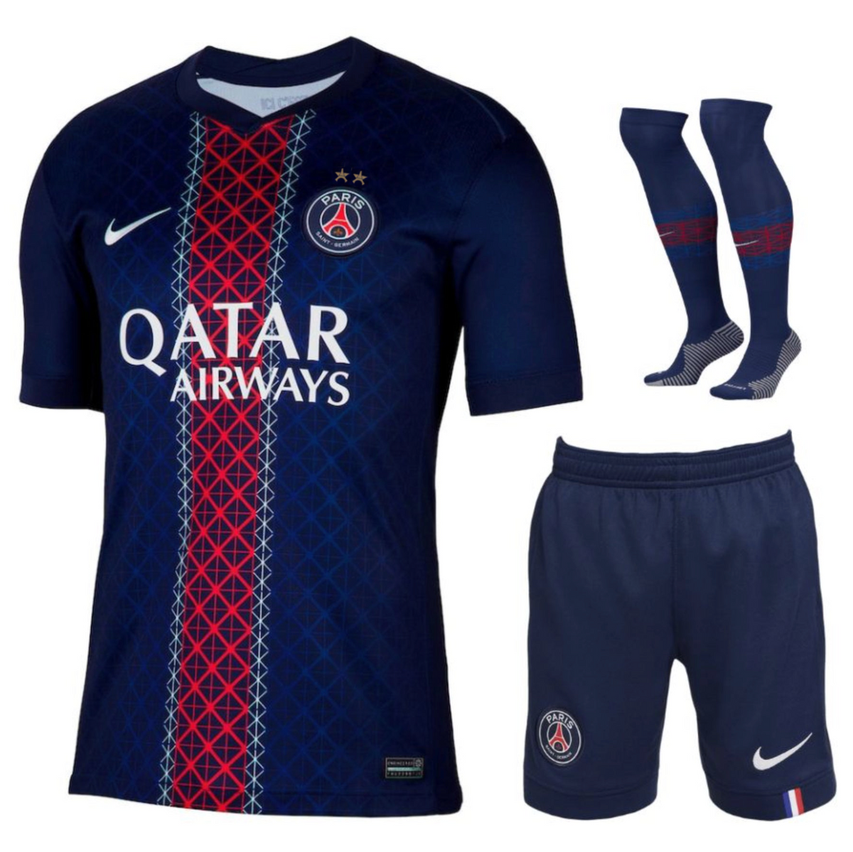 Ensemble maillot domicile Paris Saint-Germain enfant 2025/26 – 2 étoiles