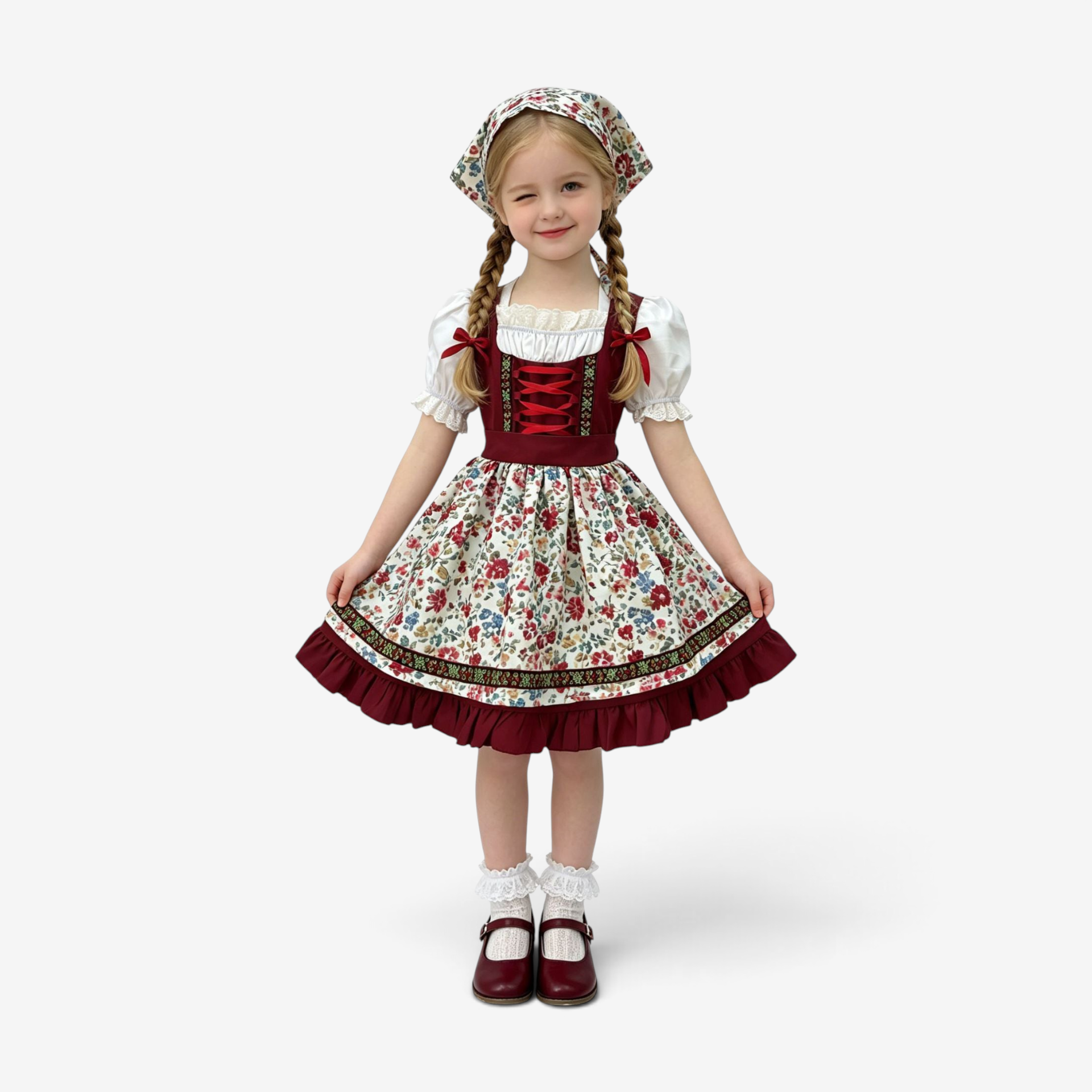 Trachtenkleid für Mädchen mit Schürze und Haarband