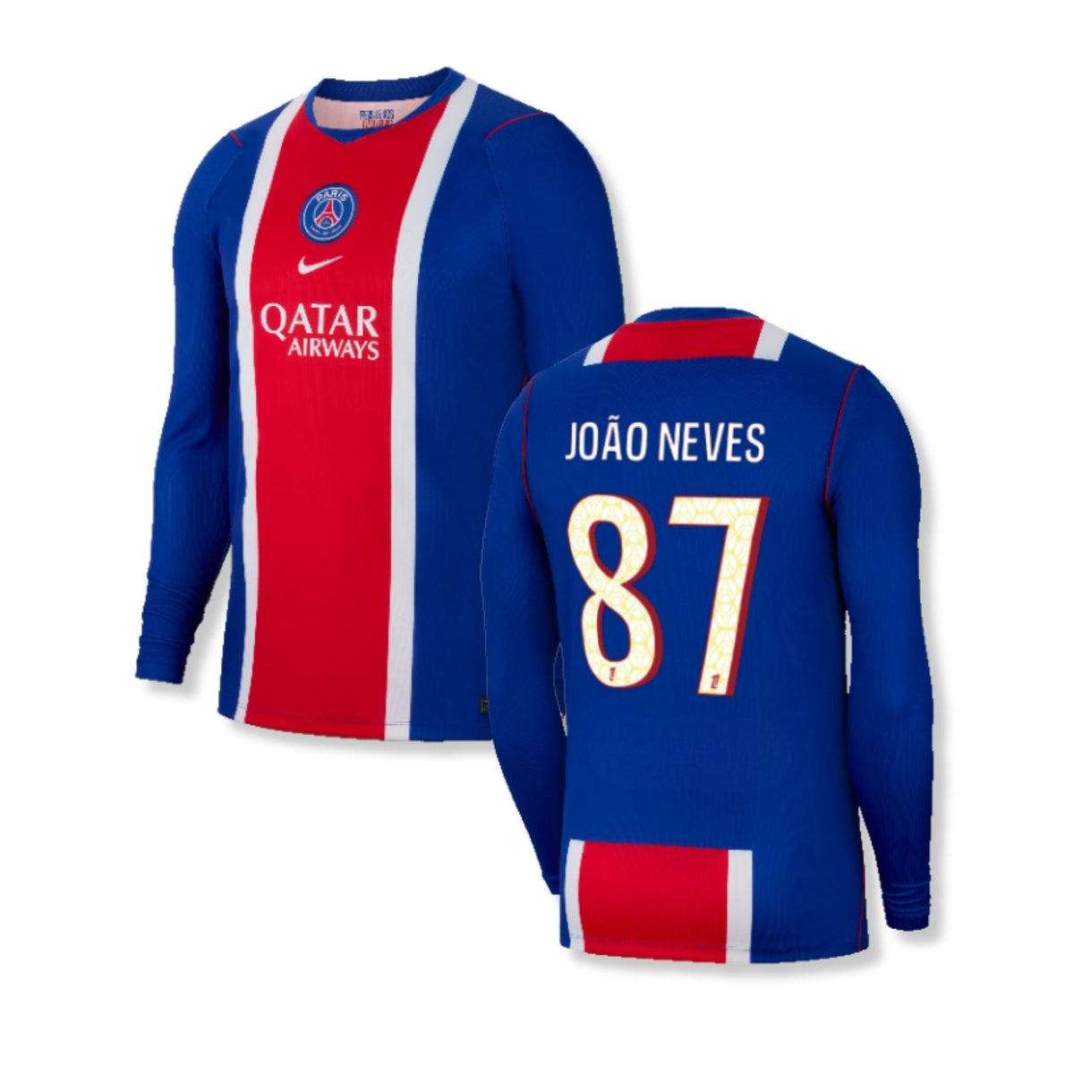PSG Paris Saint-Germain-thuisshirt voor heren met lange mouwen 2026/27 – João Neves 87