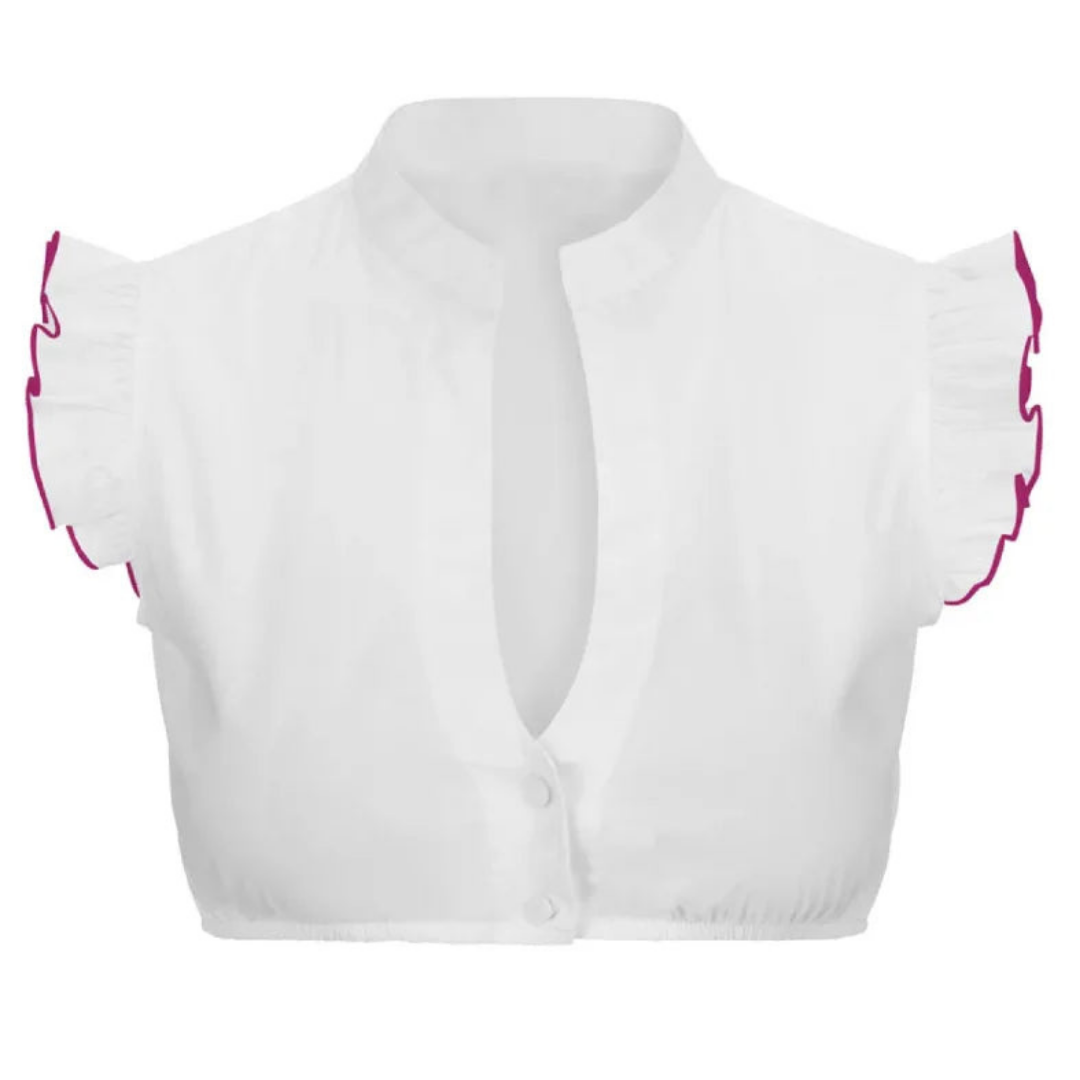 Dirndlbluse für Damen im eleganten Stil mit Knöpfen