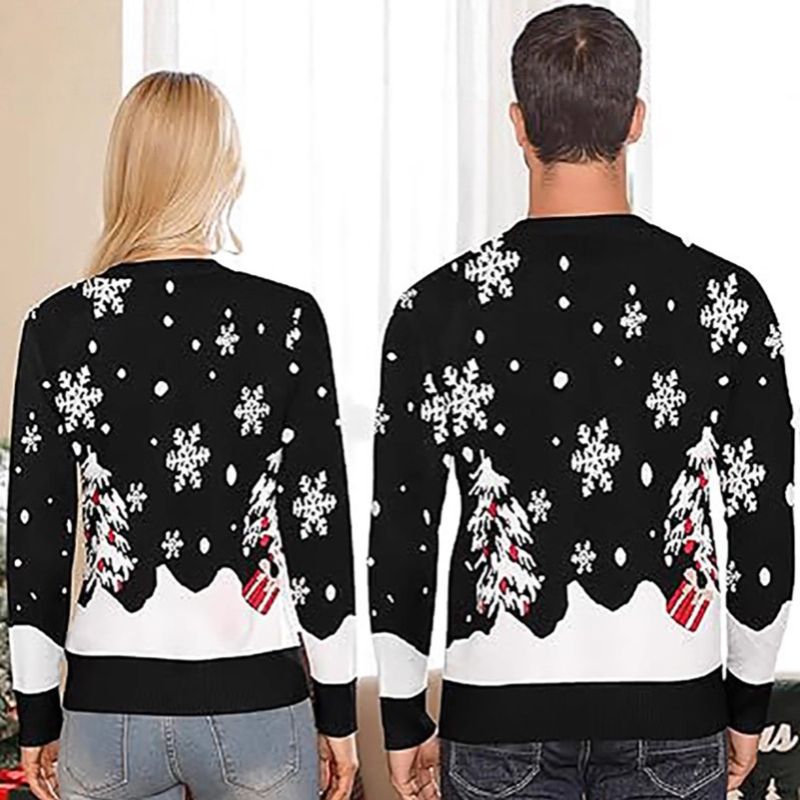 Weihnachtspullover im Familienlook – Cooles Rentier mit Rundhalsausschnitt