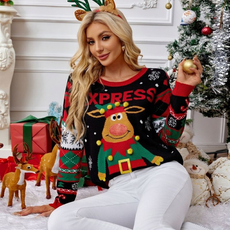 Julesweater – rensdyr og nisse