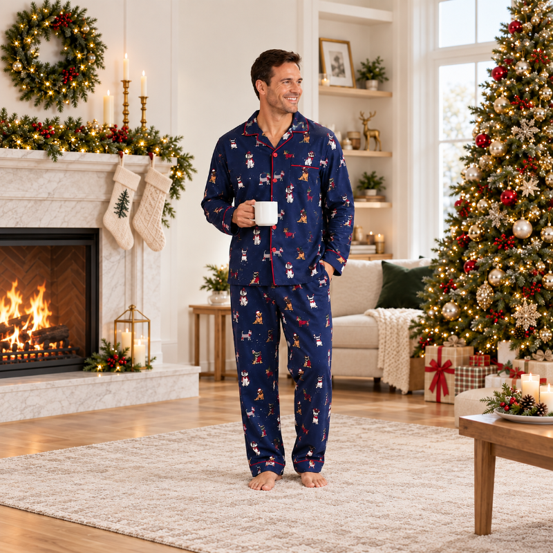 Pyjama im Familienlook – Hundemotive
