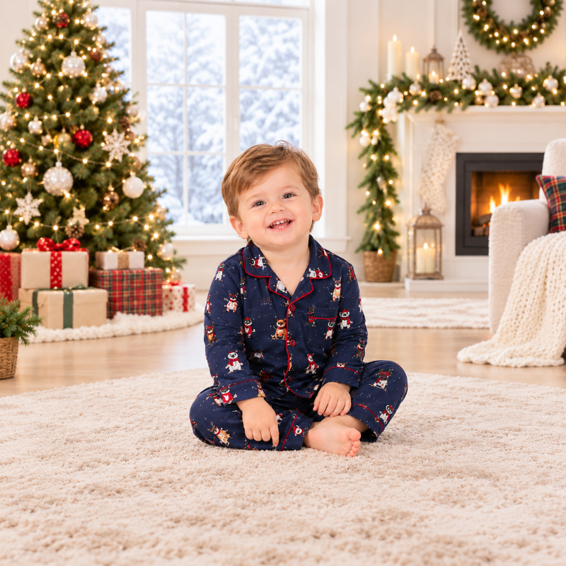 Pyjama im Familienlook – Hundemotive