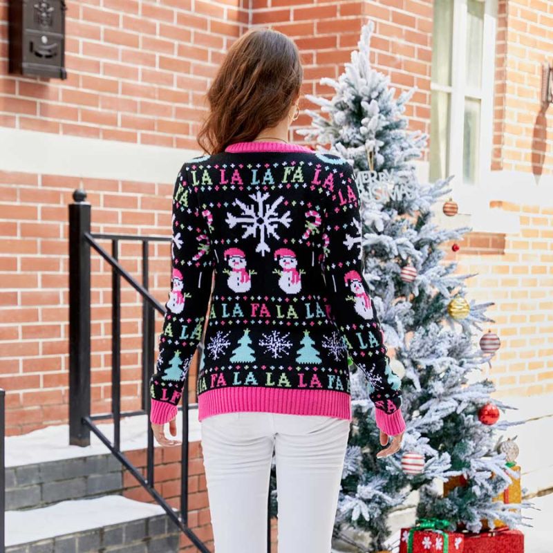 Weihnachtspullover – Singender Schneemann