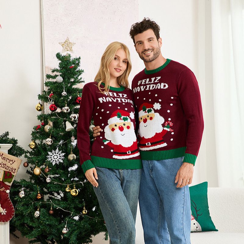 Kersttrui in familiestijl - Kerstman met kerstgroet