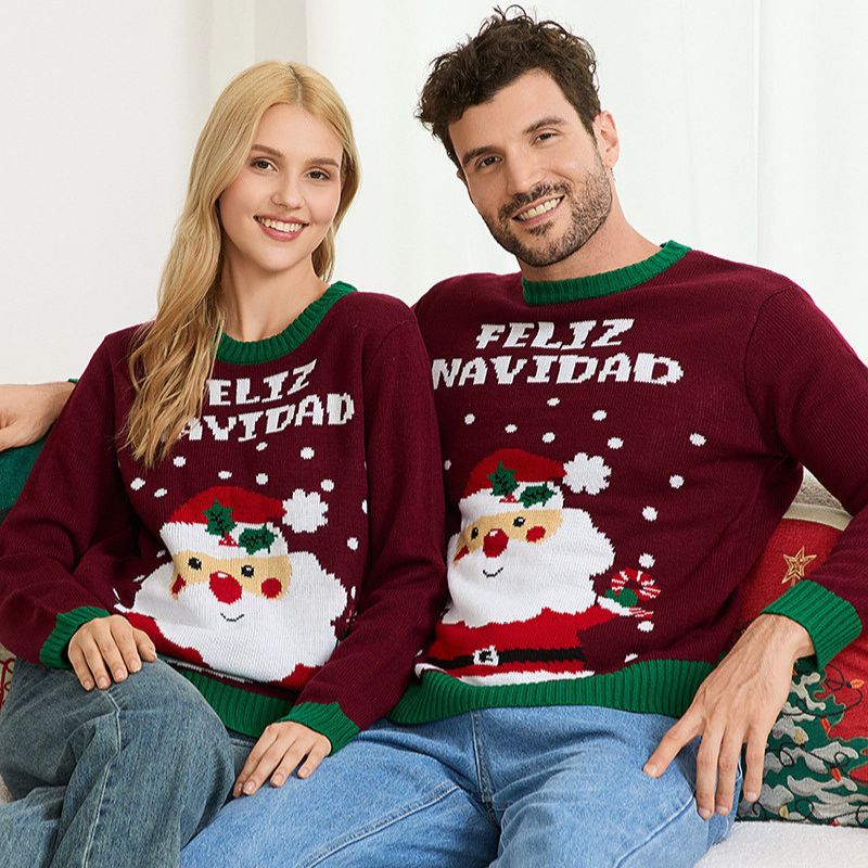 Kersttrui in familiestijl - Kerstman met kerstgroet