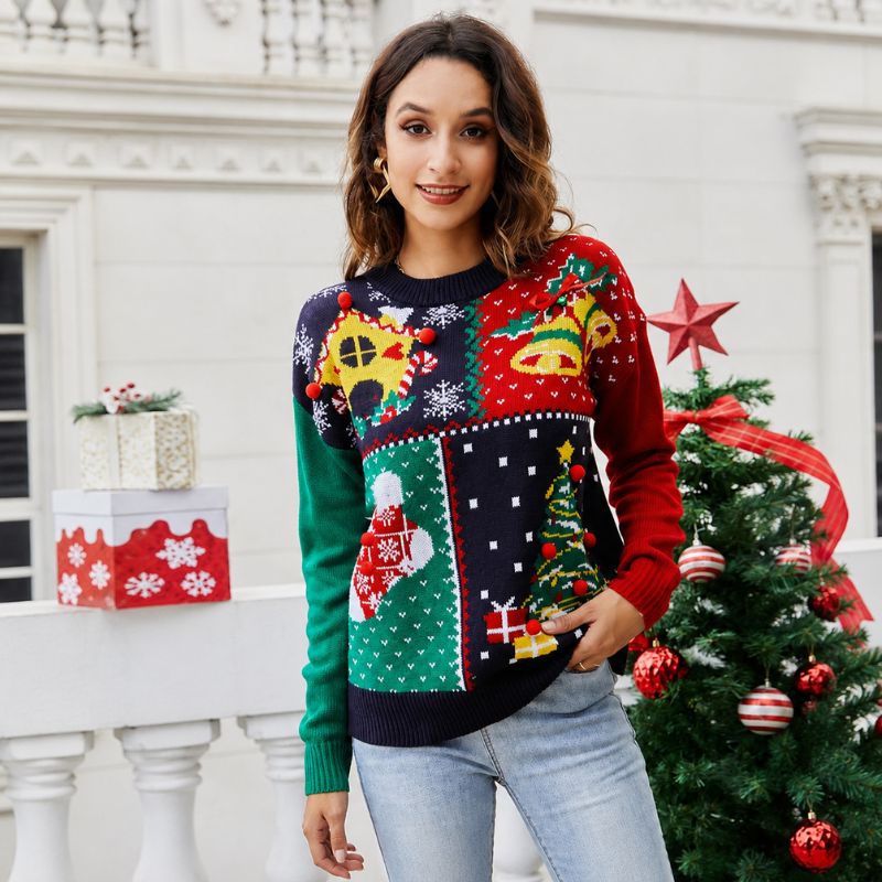 Weihnachtspullover – Weihnachtlicher Patchwork-Strick