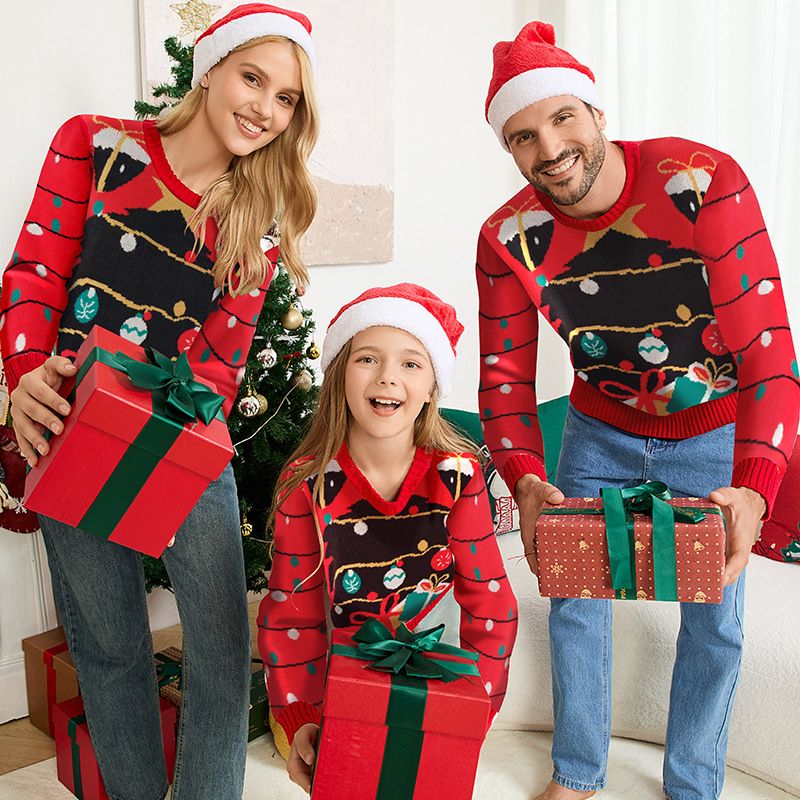 Weihnachtspullover – Weihnachtliches Lichterkettenmotiv