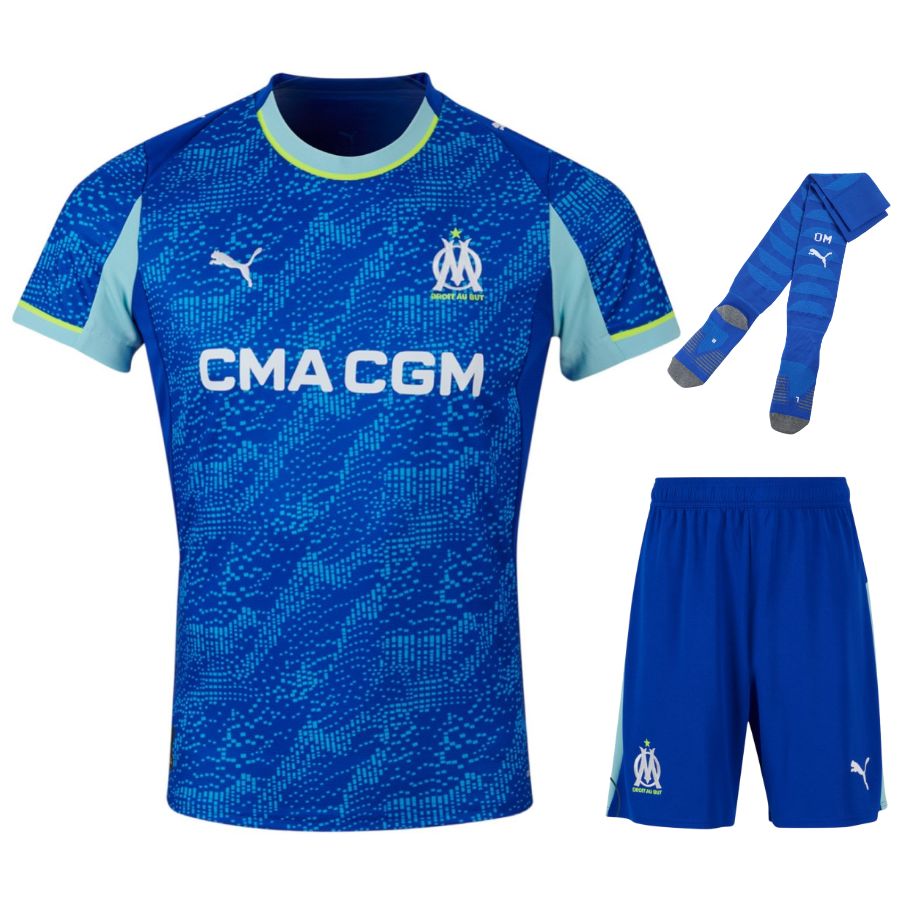 Ensemble troisième maillot enfant de l'Olympique de Marseille 2025/26