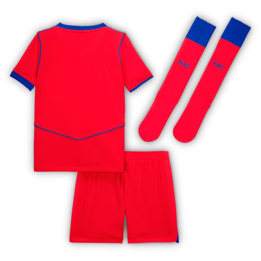 Ensemble troisième maillot enfant du Paris Saint-Germain 2025/26 – Rouge