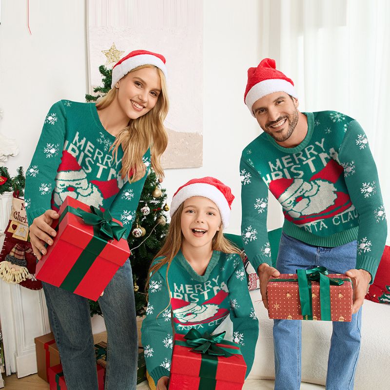 Weihnachtspullover im Familienlook – Fröhlicher Weihnachtsmann