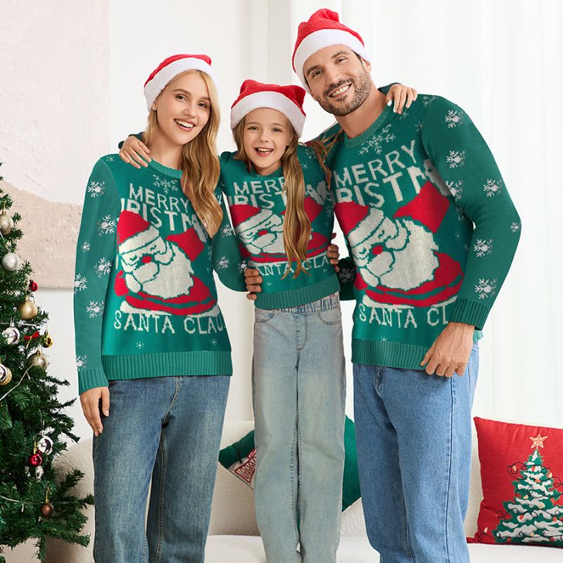 Weihnachtspullover im Familienlook – Fröhlicher Weihnachtsmann