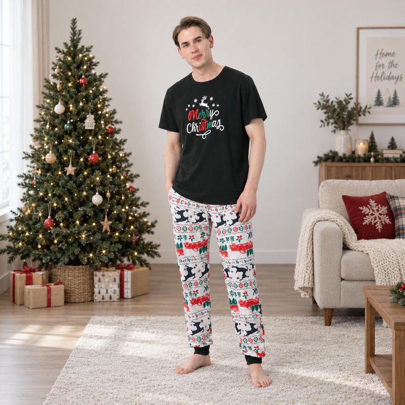 Weihnachtspyjama-Set – Weihnachtliches T-Shirt