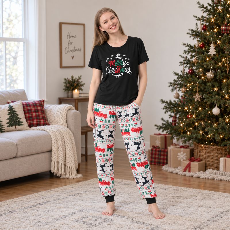 Weihnachtspyjama-Set – Weihnachtliches T-Shirt