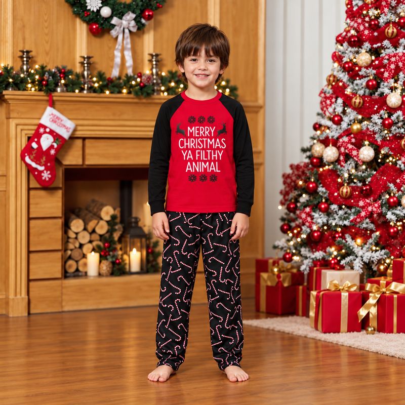 Pyjama de Noël assorti à toute la famille - Message de Noël impertinent