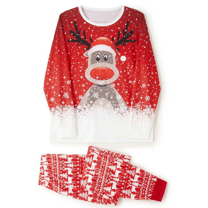 Weihnachtspyjama im Familienlook – Elch im Schnee