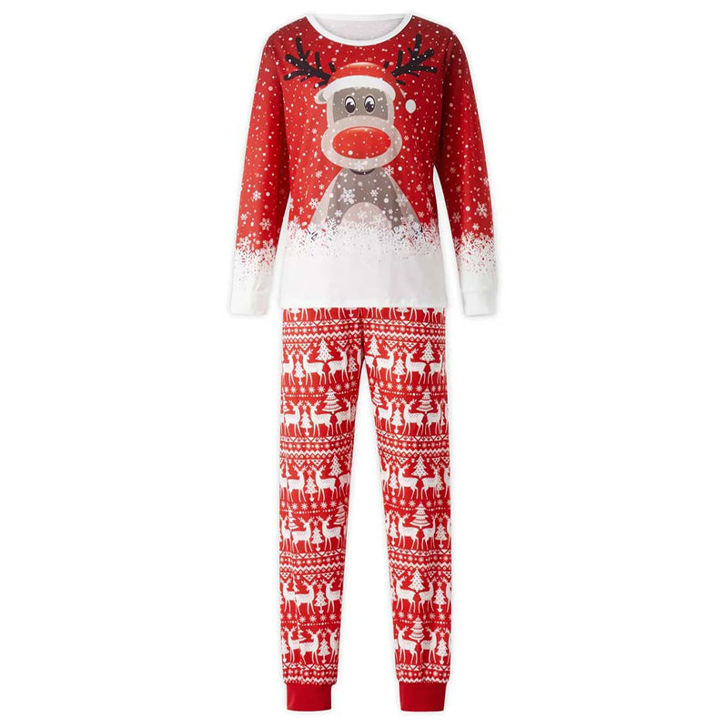 Weihnachtspyjama im Familienlook – Elch im Schnee