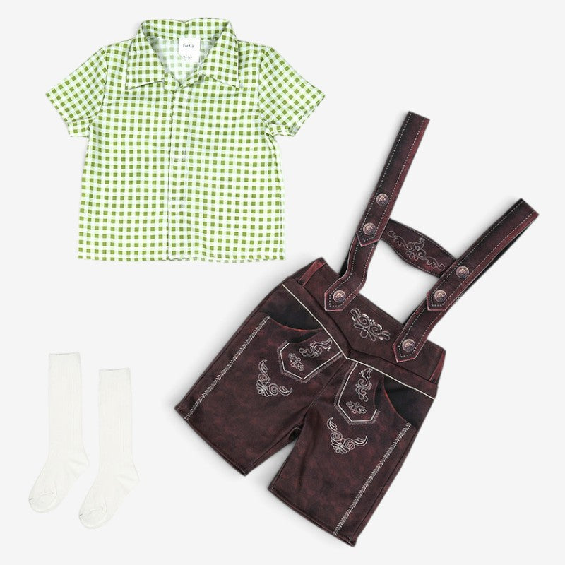 Traditionelle læderbukser til børn i traditionel stil med seler