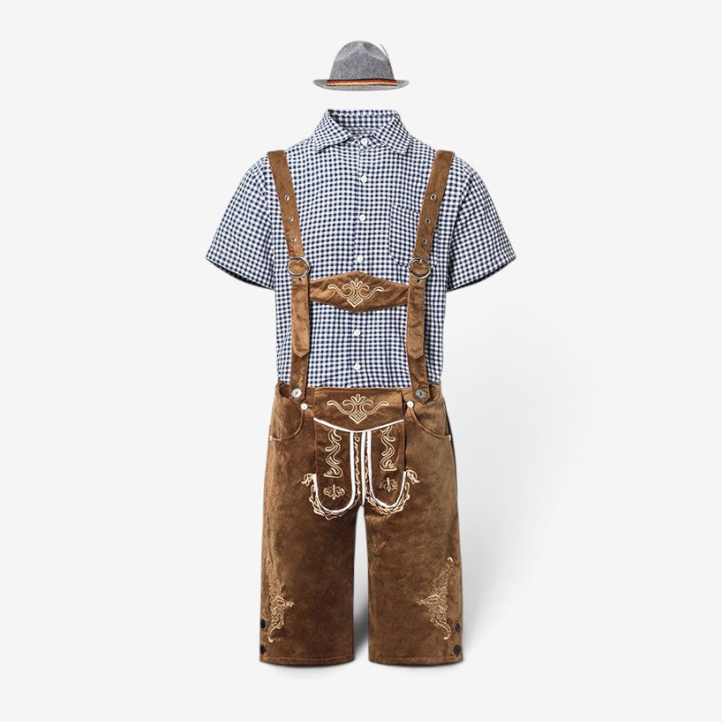 Trachten-Set für Herren mit Kniebundhose und Bluse