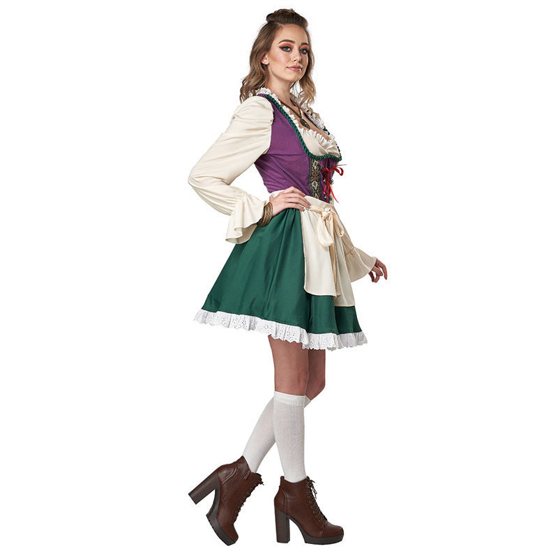 Trachtenkleid für Damen mit Rüschen und Gürtel