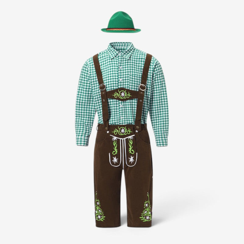 Trachten-Set für Herren mit Kniebundhose und Bluse