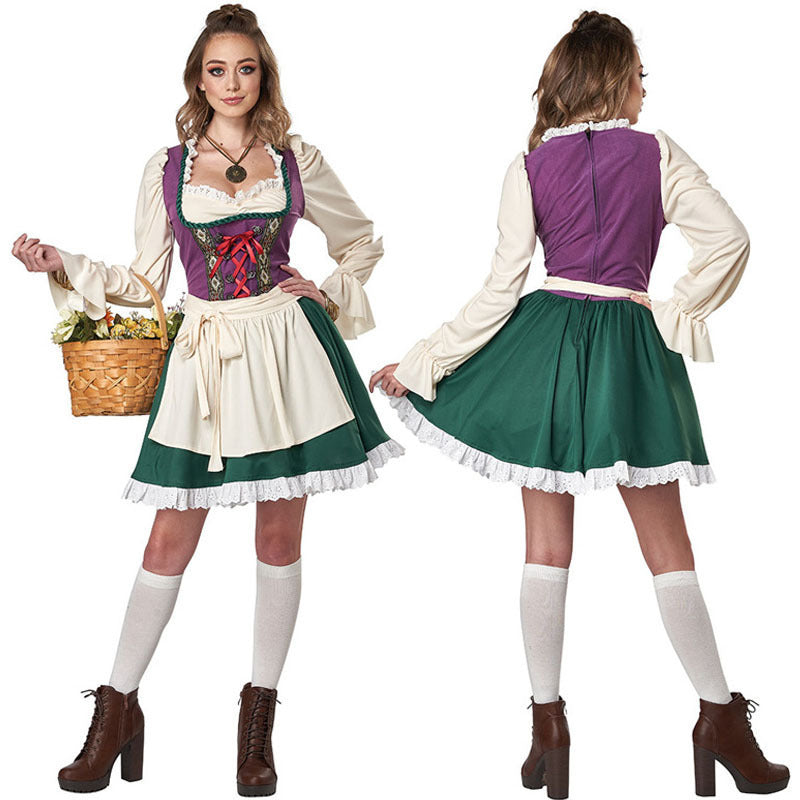 Trachtenkleid für Damen mit Rüschen und Gürtel